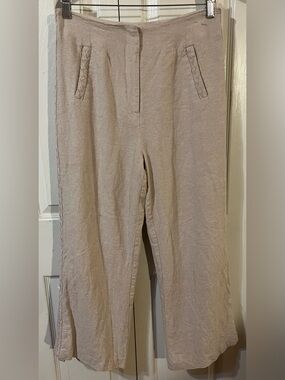 Jason Wu Linen Blend Braided Detail High Waist Wide Leg Lined Pant NWOT’s (4)